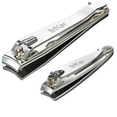 firiKer Nail Clipper Set,Premium Stainless Steel Fingernail and Toenail Clipper Cutters with Nail File, Sharp Effortless Nail Clippers Set for Men &amp; Women(Silver)