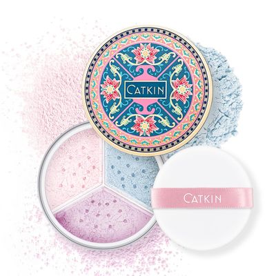 CATKIN Poreless Finish Loose Setting Powder Makeup, Translucent Matte Finishing Makeup for All Skin Tones, 3 Colors Even Skin Tone - 0.42 oz Includes Velour Puff C04 Matte