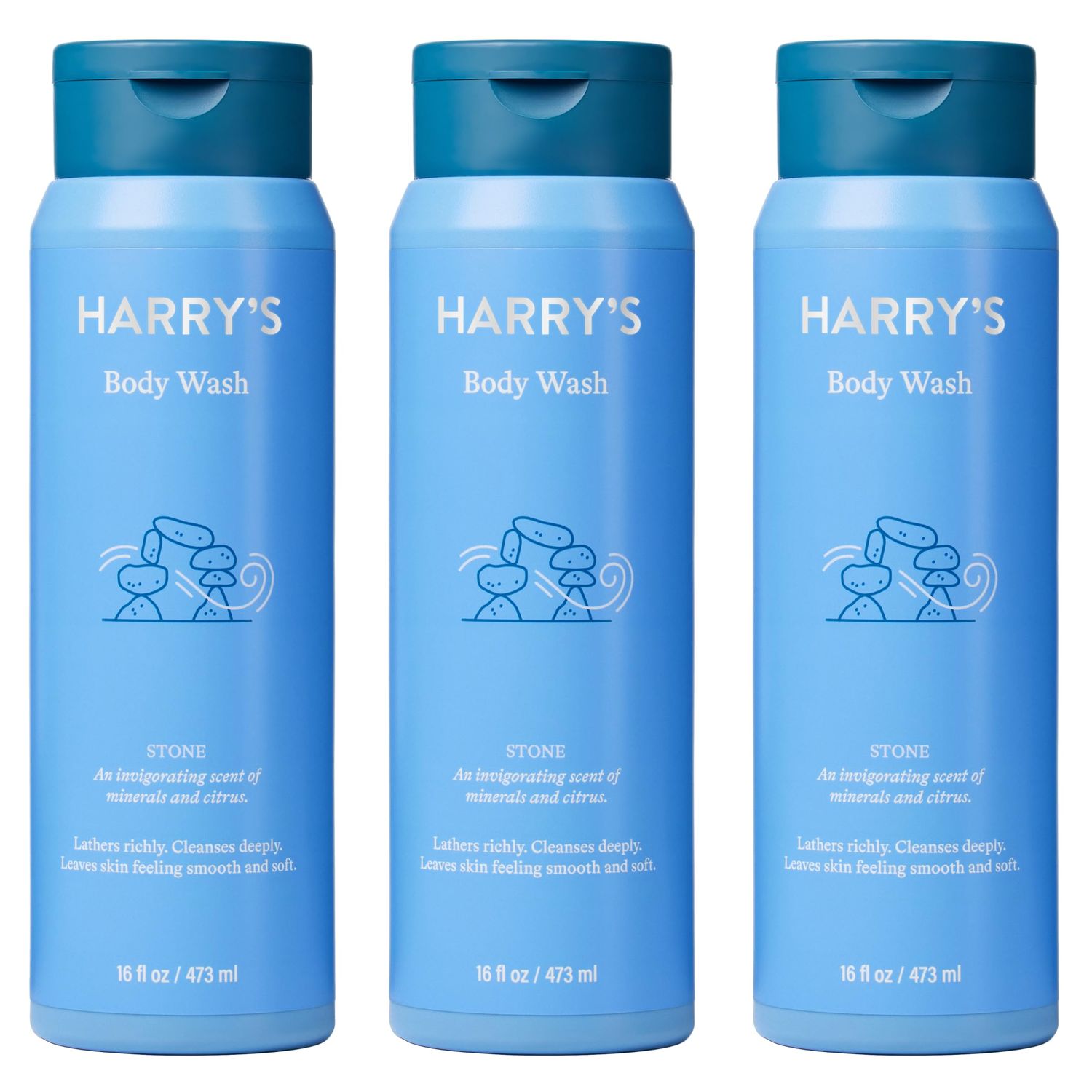 Harry&#39;s Men&#39;s Body Wash Shower Gel - Stone, 16 Fl Oz (Pack of 3)