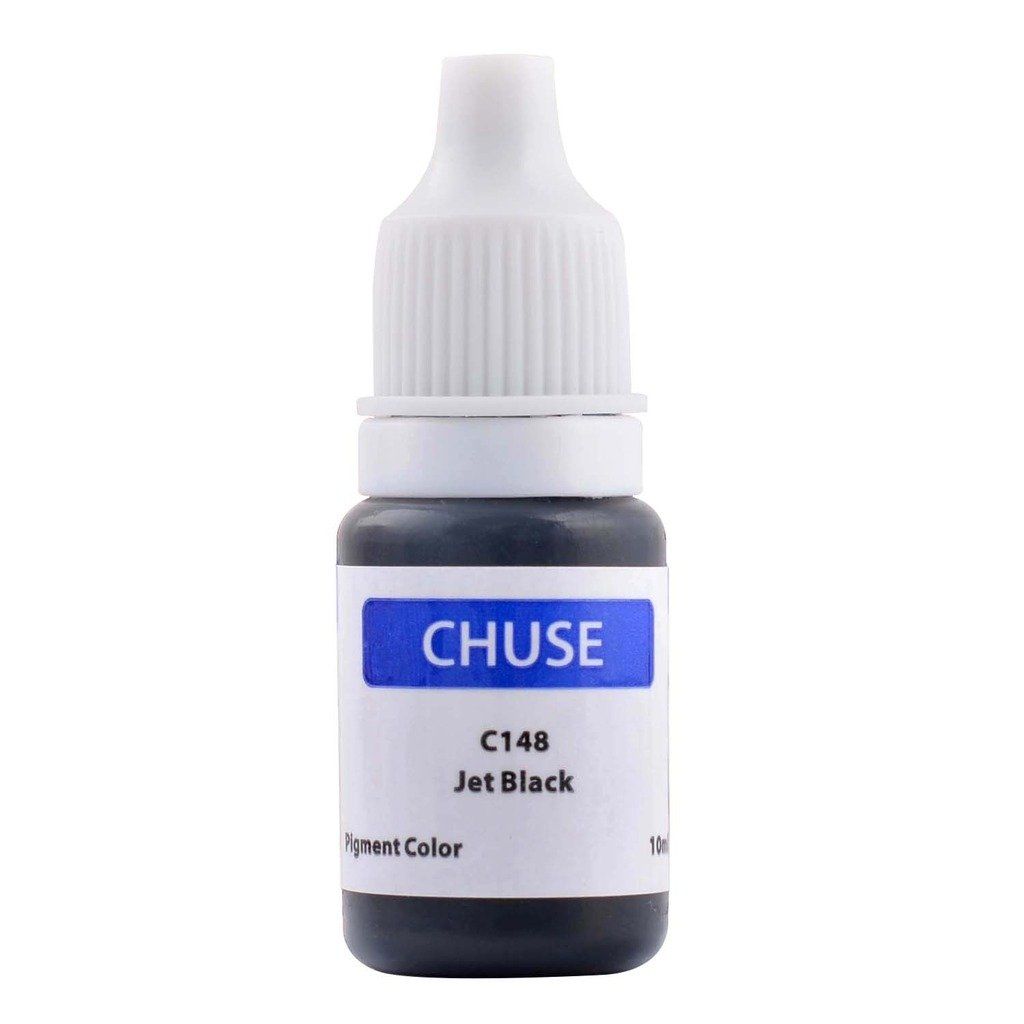 CHUSE Microblading Ink Permanent Makeup Pigment 0.35oz10ml Eyebrow Ink Microblading Pigment for Eyebrow Eyeliner (C148 Jet Black)