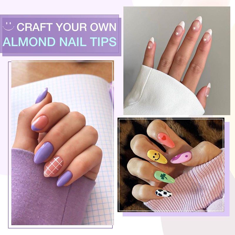 Gellen Gel Tips Nail Extension Kit, Gel x Nail Kit with 240Pcs Almond Nail Tips, 3 in 1 Nail Glue Gel, Nail Prep Dehydrator and Primer, U V LED Nail Lamp, Nail Decorations for DIY Manicure Set