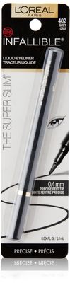 L&#39;Oreal Paris Makeup Infallible Super Slim Long-Lasting Liquid Eyeliner, Ultra-Fine Felt Tip, Quick Drying Formula, Glides on Smoothly, Grey, 0.03 fl oz., 1 Count