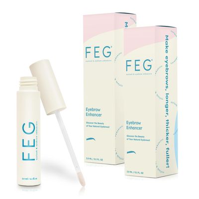 FEG Eyebrow Enhancer Growth Treatment Serum, 2 Pack - Helps Lengthen, Thicken and Darken female sparse eyebrows - Non-irritating and Safe for All Skin Types - Women&#39;s Products