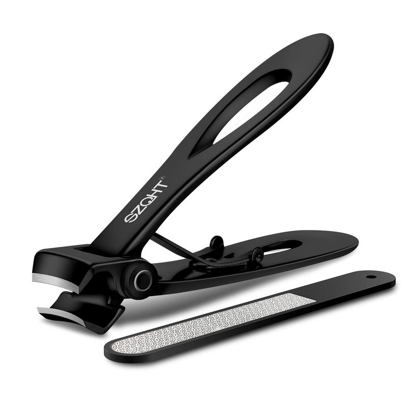 SZQHT Ultra Wide Jaw Opening Nail Clippers Set Toenail Clippers for Thick Nails Cutter for Ingrown Manicure,Pedicure,Men &amp; Women Big(Black)