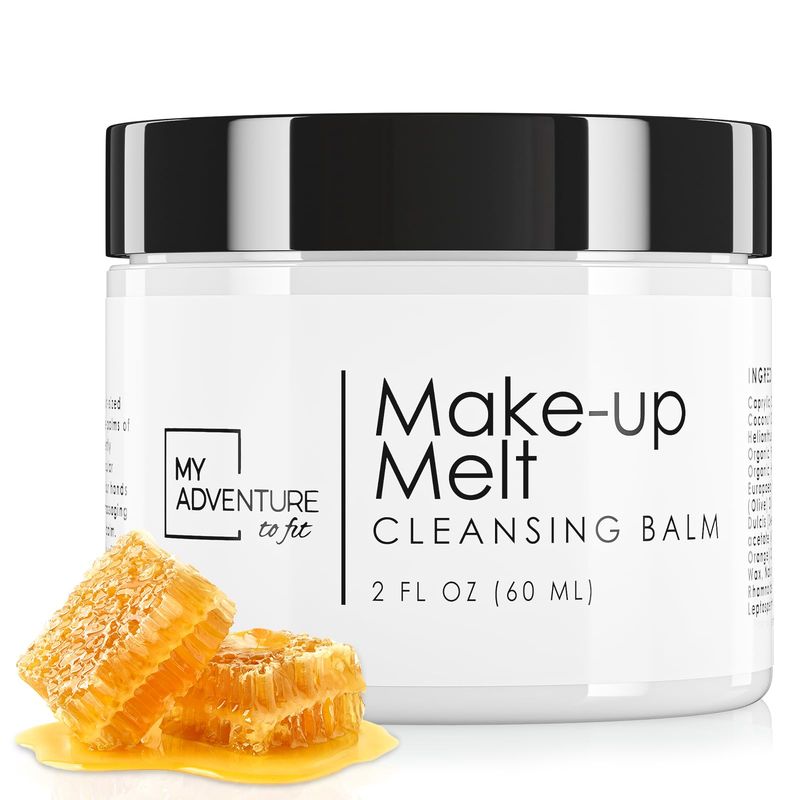 My Adventure to Fit Make up Cleansing Balm - Makeup Remover Melting Balm &amp; Moisturizer Face Cream - Made in The USA Hydrating Facial Cleanser &amp; Makeup Products for Women (2fl oz)