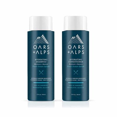 Oars  Alps Men&#39;s Sulfate Free Hair Shampoo and Conditioner Set, Infused with Kelp and Algae Extracts, Fresh Ocean Splash, 12 Fl Oz Each