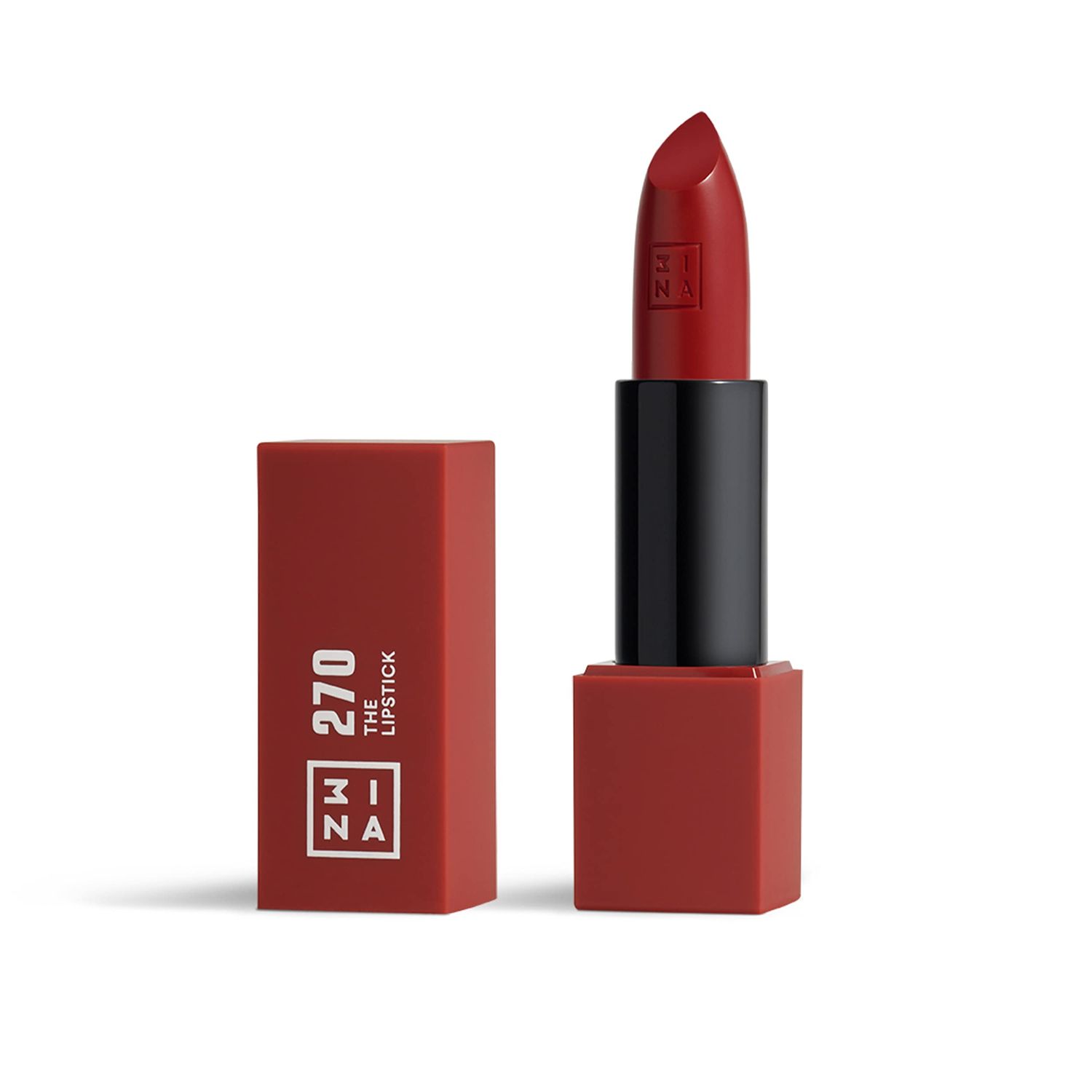 3INA MAKEUP - Vegan - Cruelty Free - The Lipstick 270 - Dark Red Lipstick - 5h Lasting Lipstick - Highly Pigmented - Matte - Vanilla Scented - Lipstick with Magnetic Cap