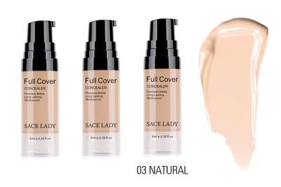 3 Pack Pro Full Cover Liquid Concealer, Waterproof Smooth Matte Flawless Finish Creamy Concealer Foundation for Eye Dark Circles Spot Face Concealer Makeup, Size36ml0.20Fl Oz, Natural