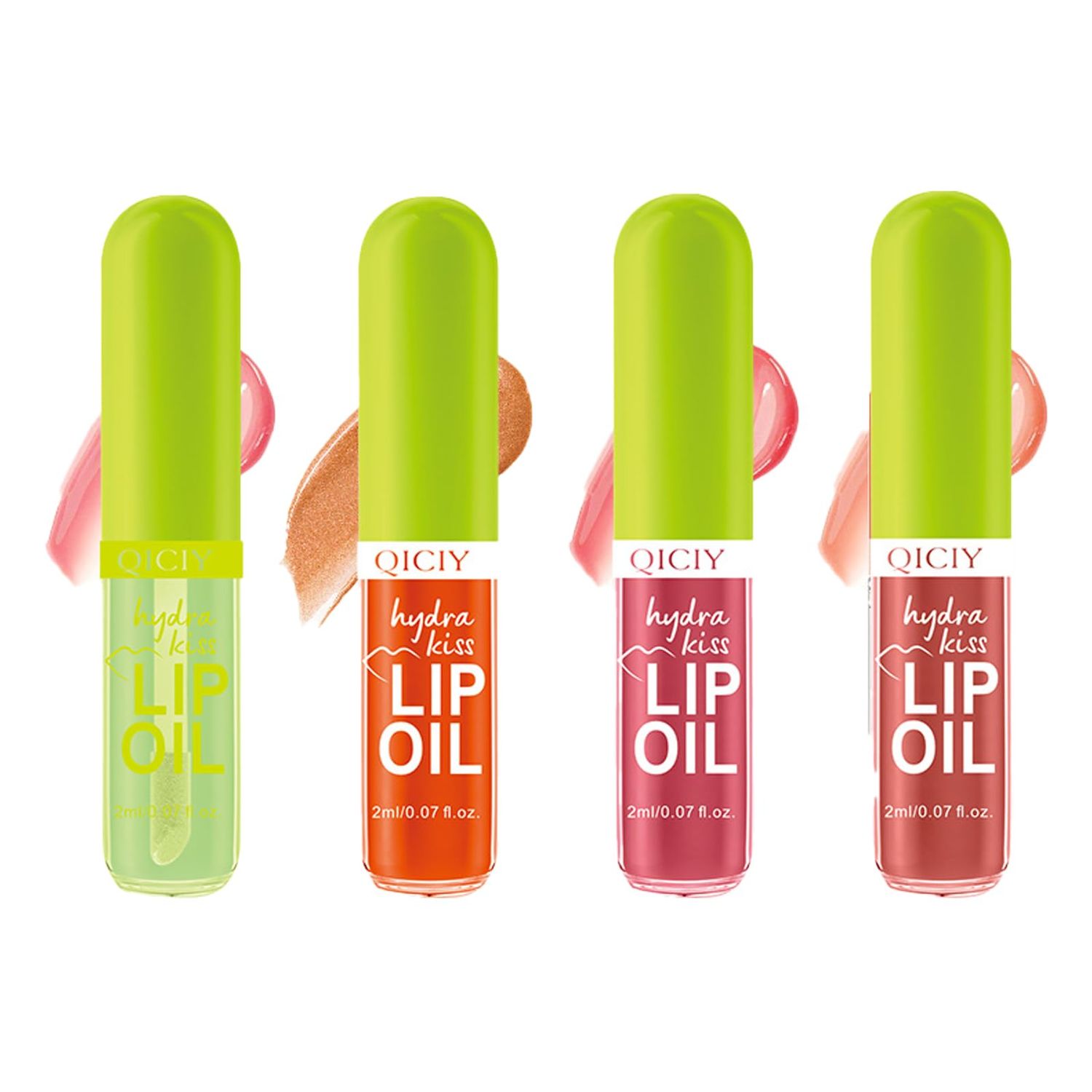 4 Colors Lip Oil Lip Glaze Glitter Lip Gloss Long Lasting Nourishing Non-sticky Lip Care Product Smooth Lip Lines Shiny Transparent Tinted lip balm