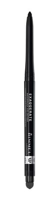 Rimmel London Exaggerate Waterproof Eye Definer Eyeliner, Highly Pigmented, Long-Wearing, Built-In Smudger, 262, Blackest Black, 0.01oz