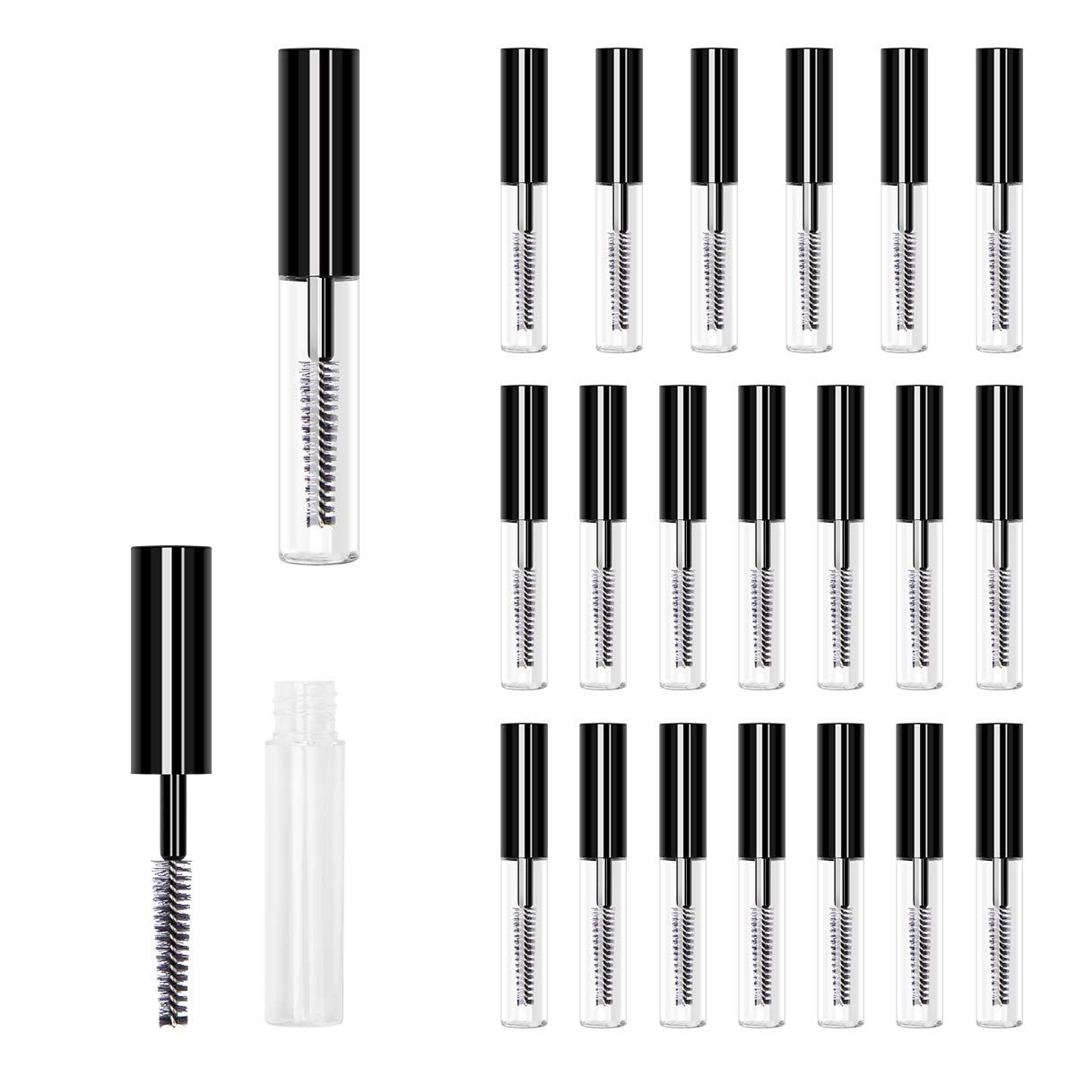 AHIER 20 pcs 4ML Reusable Empty Bottle Tube Container for Eyelash Growth OilMascara with Brush for Home and Travel (20p)