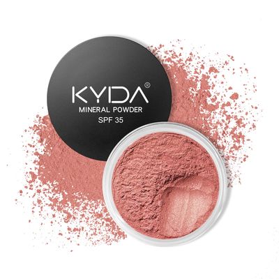 KYDA Mineral Powder Blush, SPF 35, Loose Mineral Blush, Natural Glow Blush Powder, Buildable Coverage for Healthy-looking Color, Lightweight Blendable Formula, Shine Rose