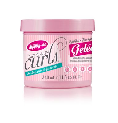 Dippity Do Girls with Curls Light Hold Gelee - Shape, Smoothe &amp; Separate Your Curls - Formulated with Aloe, Vitamin E &amp; Wheat Protein for Frizz-Free &amp; Never Crunchy Curls - 340 mL11.5 fl oz
