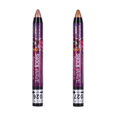Go Ho 2PCS Shimmer Eyeshadow Sticks, Ultra Pigmented Makeup Eye Shadow Powder Long Lasting Eye Shadow Pen,026 Champagne Gold &amp; 027 Bronze