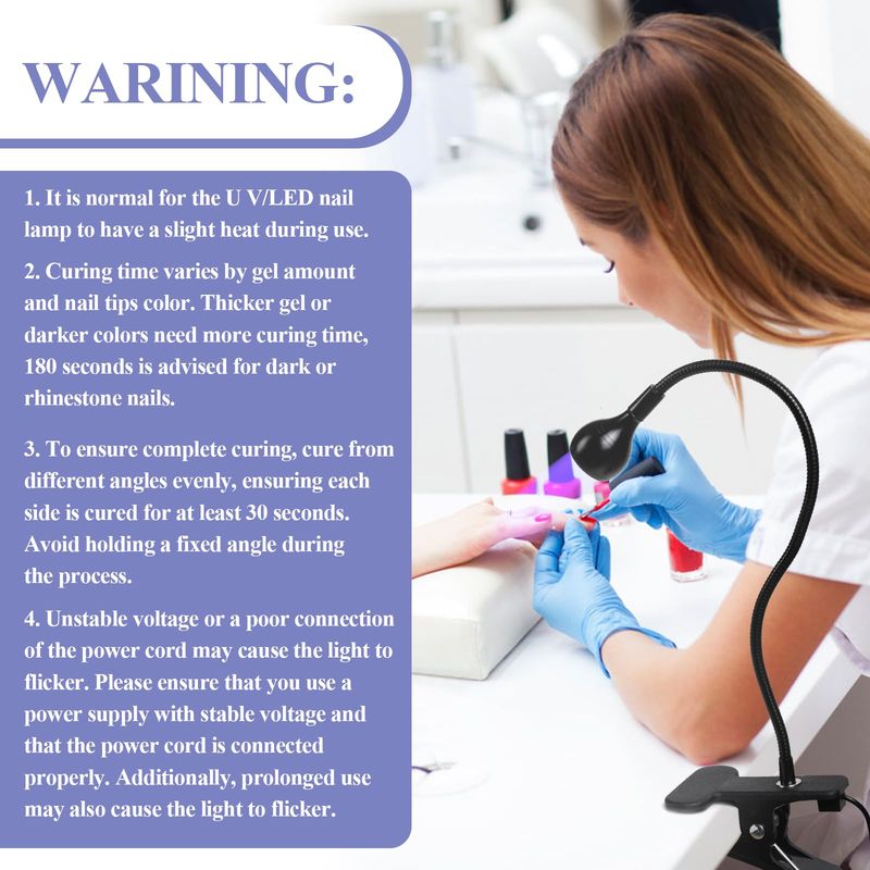 SAVILAND U V LED Nail Lamp - Mini Led Nail Lamp Gel X Lamp for Nails with Securing Clip Rotatable Led Light for Nails for Curing Gel Polish U V Nail Gels Manicure Home DIY, Black