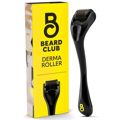 The Beard Club Derma Roller for Face, Body and Scalp - Microneedling Roller for Men and Women with 540 Titanium Microneedles - Beard Roller for Hair &amp; Beard