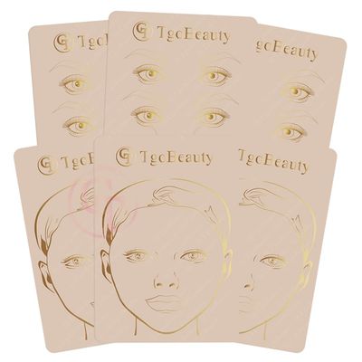 TgoBeauty Full Face Permanent Makeup Practice Skin Silicone Pink Eyebrow Practice Skin with Golden Design for Brow Lip Makeup