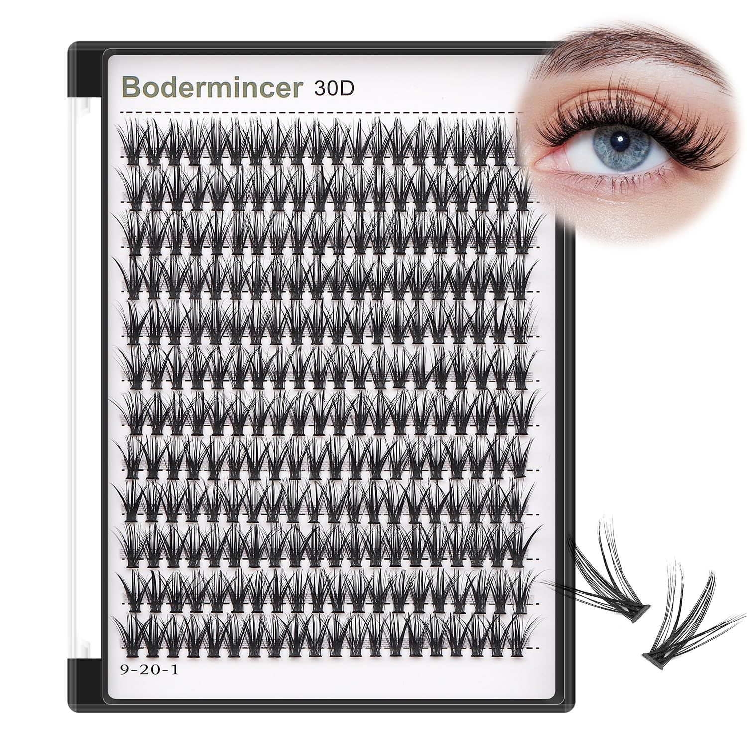 Bodermincer 10D20D30D40D50D60D80D 240 Clusters Lashes CD Curl 10-12-14-16mm MIX14-16-18-20mm MIX Fluffy Single Cluster False Lashes Premade Volume Fans (30D-14MM, C Curl)