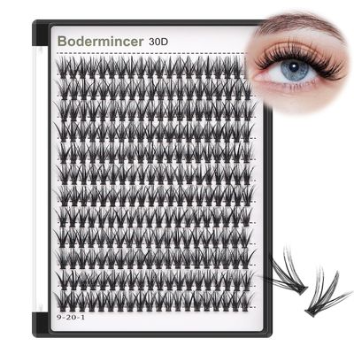 Bodermincer 10D20D30D40D50D60D80D 240 Clusters Lashes CD Curl 10-12-14-16mm MIX14-16-18-20mm MIX Fluffy Single Cluster False Lashes Premade Volume Fans (30D-14MM, C Curl)