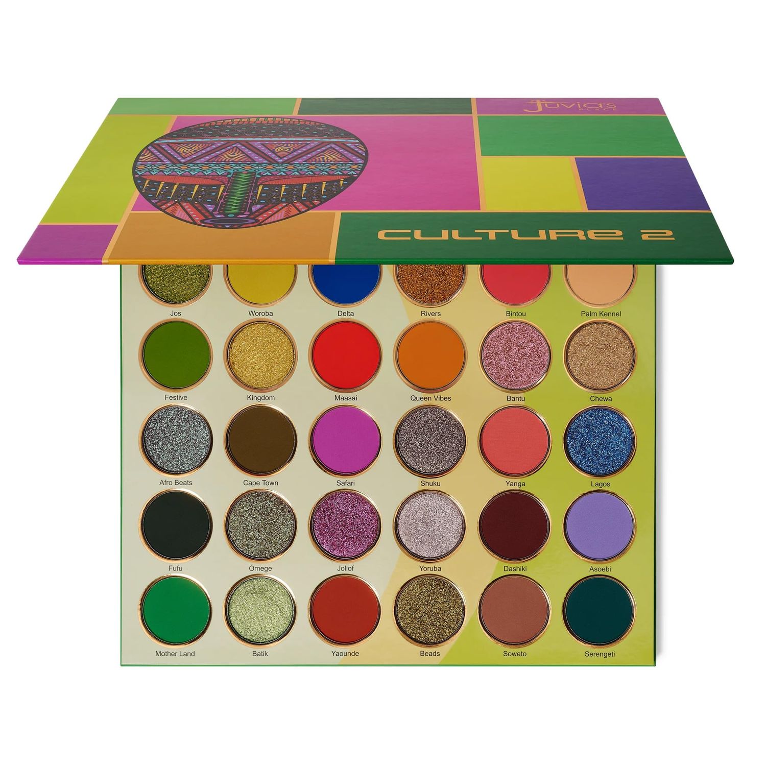 Juvia&#39;s Place Culture 2 - Eye Shadow Palette 30 Colors, Long Lasting High Pigment Rich Glitter Natural Smoky Tones Matte Brown Neutral &amp; Shimmering Metallic Makeup Non Fading Beauty Rich Glam
