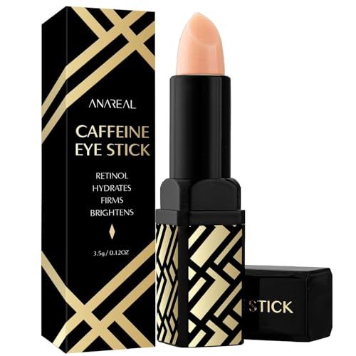 Caffeine Under Eye Balm Hydrating Eye Brightener Stick Cream for Dark Circles &amp; Puffiness, Anti-Wrinkle Korean Skincare Treatment with Retinol, Instant Cooling Glow for Eyes, Face &amp; Bags