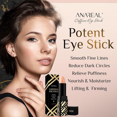 Caffeine Under Eye Balm Hydrating Eye Brightener Stick Cream for Dark Circles & Puffiness, Anti-Wrinkle Korean Skincare Treatment with Retinol, Instant Cooling Glow for Eyes, Face & Bags
