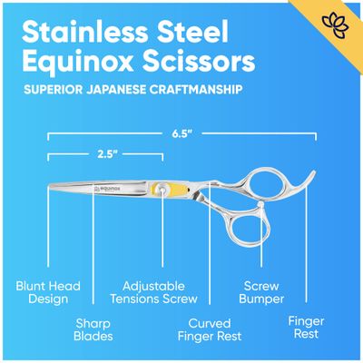 Equinox Razor Edge Series Professional Hair Scissors - 6.5 Premium Japanese Stainless Steel Hair Cutting Scissors, Hair Shears, Hair Razors for Hair Cutting, Barber Accessories & Hair Salon Supplies