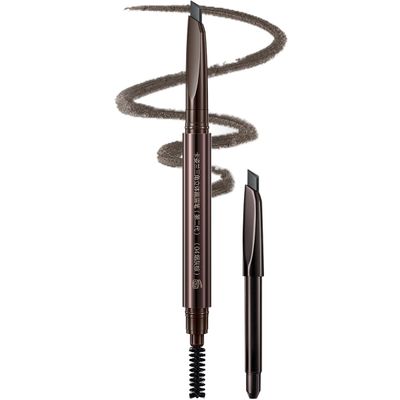 CRASLAN Makeup Brow Eyebrow Definer Pencil, Waterproof, Longlasting, Dual-Sided Brow Brush with Refill &amp; Spoolie, 04 Smokey Brown,Triangle Tip
