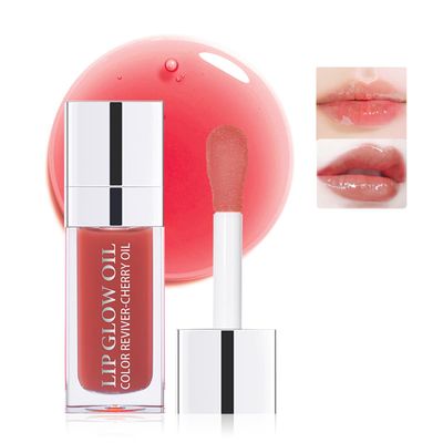 Aaiffey Hydrating Plumping Lip Glow Oil Moisturizing Lip Tint Transparent Oil Lip Care Non-sticky Glossy Lip Glow Fresh Texture Primer Lip Balm (Rosewood)
