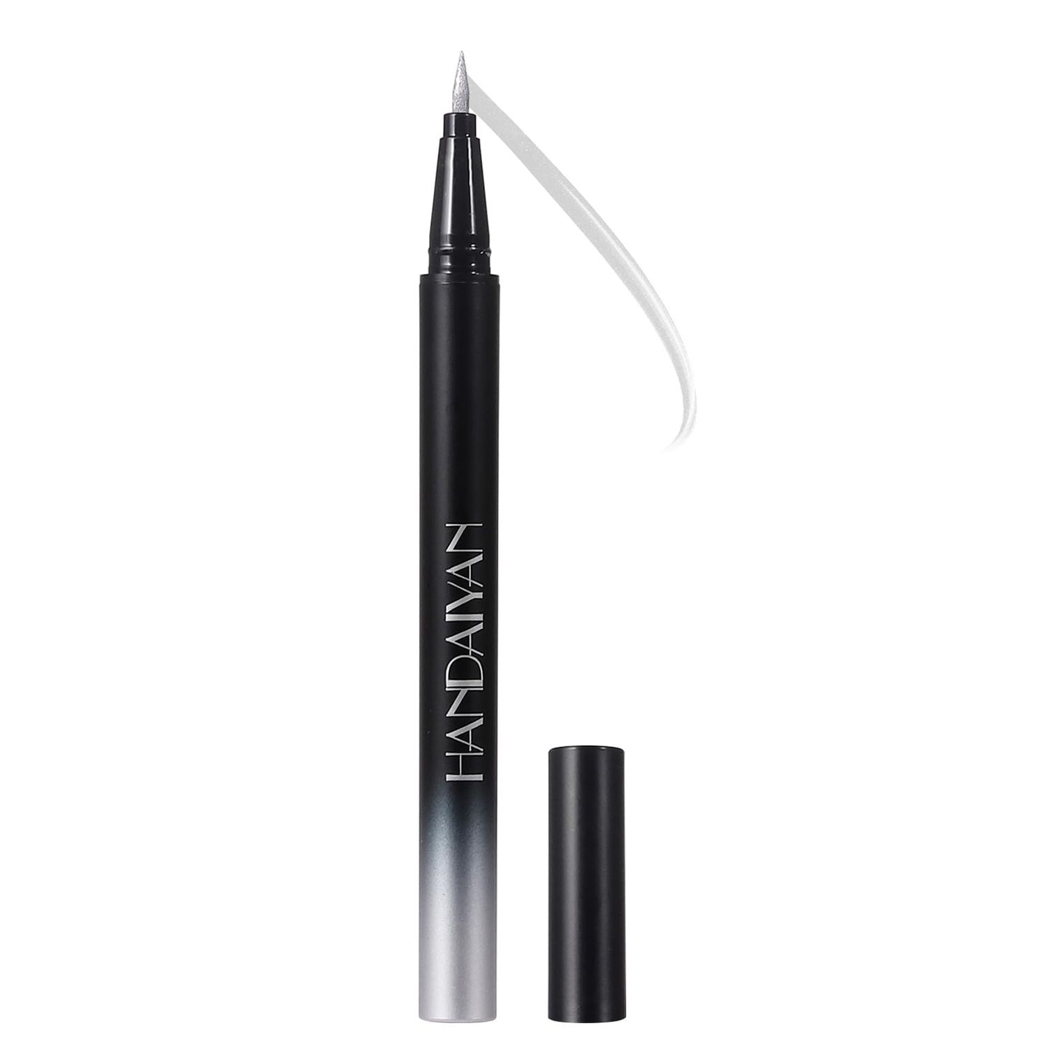 DekRion Liquid Eyeliner Pen, Waterproof Eyeliner Long-lasting Eyeliner, Metallic-Eyeliner Easy To Use, White Black Red Brown Purple Colorful Eyeliner (Silver)
