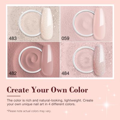 AZUREBEAUTY Dip Powder Nail Kit Starter, All Season Nude Skin Glitter 4 Colors Dipping Powder Liquid Set Recycling Tray with Base & Top Coat Activator for French Nail Art Manicure Salon DIY at Home.
