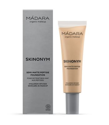 MDARA Organic Skincare |SKINONYM Semi-Matte Peptide Foundation, #35 TRUE BEIGE, 30ml - Boosted by collagen-supporting peptides, Semi-matte finish, Adapts to the skin&#39;s texture, Ecocert certified.