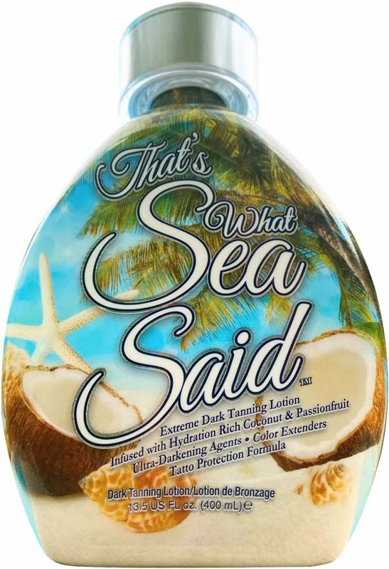 Thats What Sea Said Tanning Lotion Accelerator - For Indoor Tanning Beds and Outdoor Sun Tan - Safe for Face, Body and Tattoos - With Coconut Oil - No Bronzer