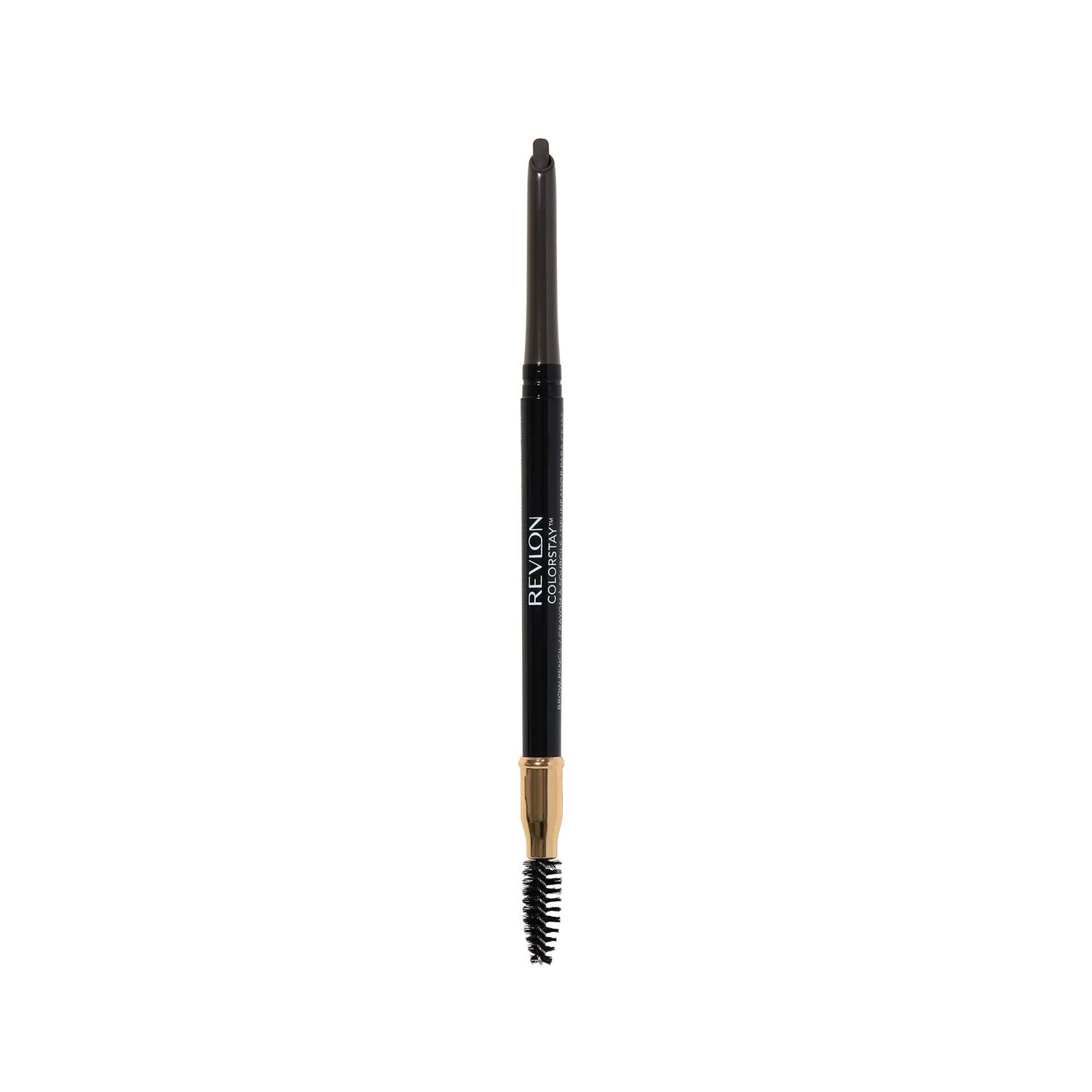Revlon ColorStay Eyebrow Pencil with Spoolie Brush, Waterproof, Longwearing, Angled Tip Applicator for Perfect Brows, 225 Soft Black, 0.021 oz