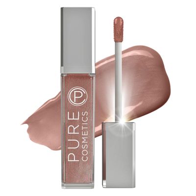 Pure Cosmetics Pure Illumination Lip Gloss - LED-lit Applicator wSide Mirror - Non-Sticky, Moisturizing &amp; Hydrating Lip Glosses - Soothes &amp; Protects Dry Chapped Lips (Cosmic Latte)