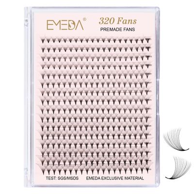 EMEDA 320 Fans Premade Lash Fans Pointy Thin Base XL Boxes Premade Fans Eyelash Extensions Stable D Curl Lash Extension Premade Fans Pre Fanned Volume Lash Extensions (20D-0.05-D-8-15mm)