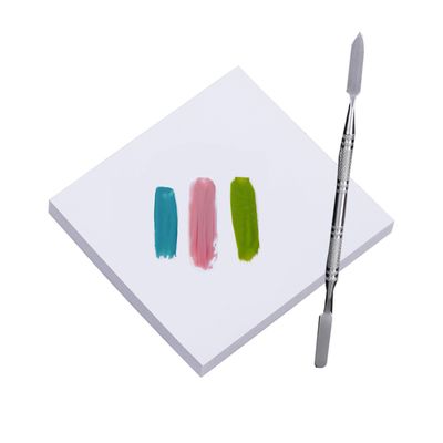 Beautifultracy 50 Sheets Disposable Nail Polish Palette Paper Nail Art Mixing Palette Papers Portable Waterproof Nail Art Makeup Palette Nail Gel Mixing Tool with Nail Palette Stirring Rod (50pcs)