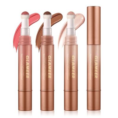 Blush Stick,Liquid Blush Stick,Silky Smooth Creamy Formula,Lightweight Blendable Blush Rouge Stick,Naturally Sculpted Look Professional Beauty Makeup Blush (020406)