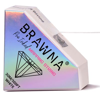 BRAWNA  Upgraded Version  30 Meters White Brow Mapping string for Eyebrow Measuring - Microblading Supplies - PMU Kit - Pre inked Mapping Thread