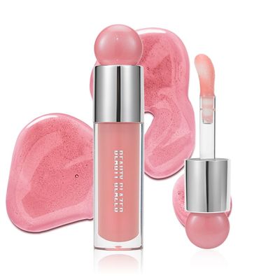 Beauty Glazed Color Variety Non-Sticky Ultra-Hydrating &amp; Nourishing Lip Oil, Smooth Glossy Finish Luxurious Lip Glow Oil, Shiny and Vegan Tinted Lip Gloss, Big Brush Applicator (105# PITAYA)