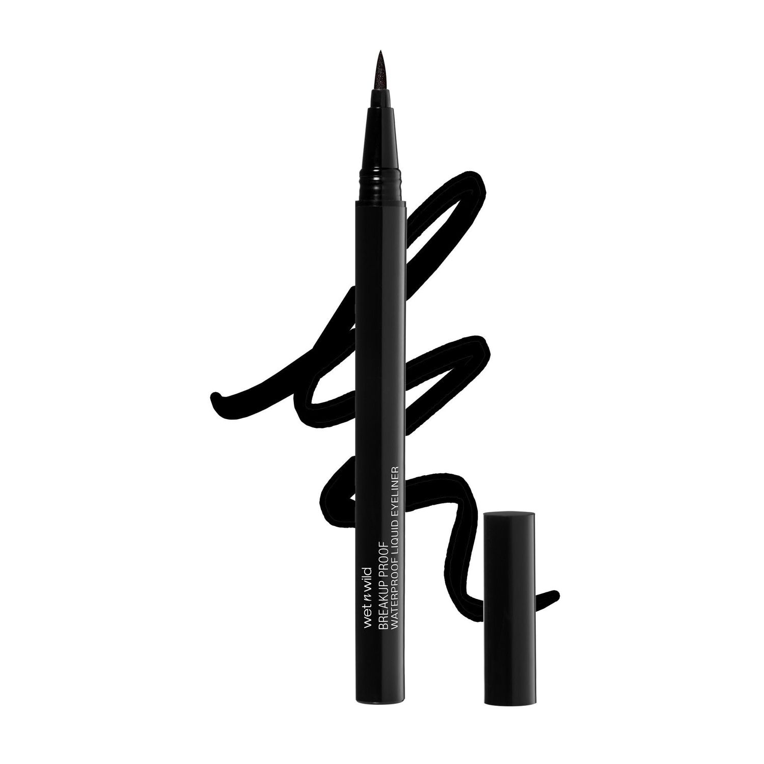 wet n wild Mega Last Breakup Proof Liquid Eyeliner - Ultra-Fine Brush, Waterproof, 16-Hour Long-Lasting Wear- Cruelty-Free &amp; Vegan - Black
