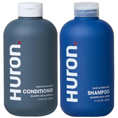 Huron Hair Duo | Nourishing Shampoo &amp; Conditioner Set for Men | Cleanse, Strengthen &amp; Hydrate | Sulfate-Free, Paraben-Free, Vegan | Designed for Daily Use on All Hair Types (2 Pack)