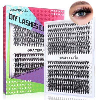 Wispy Lash Clusters 280pcs 30d40d Individual Lashes 9-16mm Cluster Eyelash Extensions D Curl Eyelash Clusters Diy Lash Extension For Home, Travel, Christmas, Graduation Season, Wedding Parties