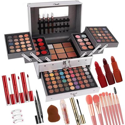 UNIFULL 132 Color All- In- One Makeup For Women Full Kit,Professional Makeup Kit,Makeup Gift Set for Women,Girls&amp;Teens,Include eyeshadowlipstickconcealerLip GlossEyelinerMascara006N2-Silver