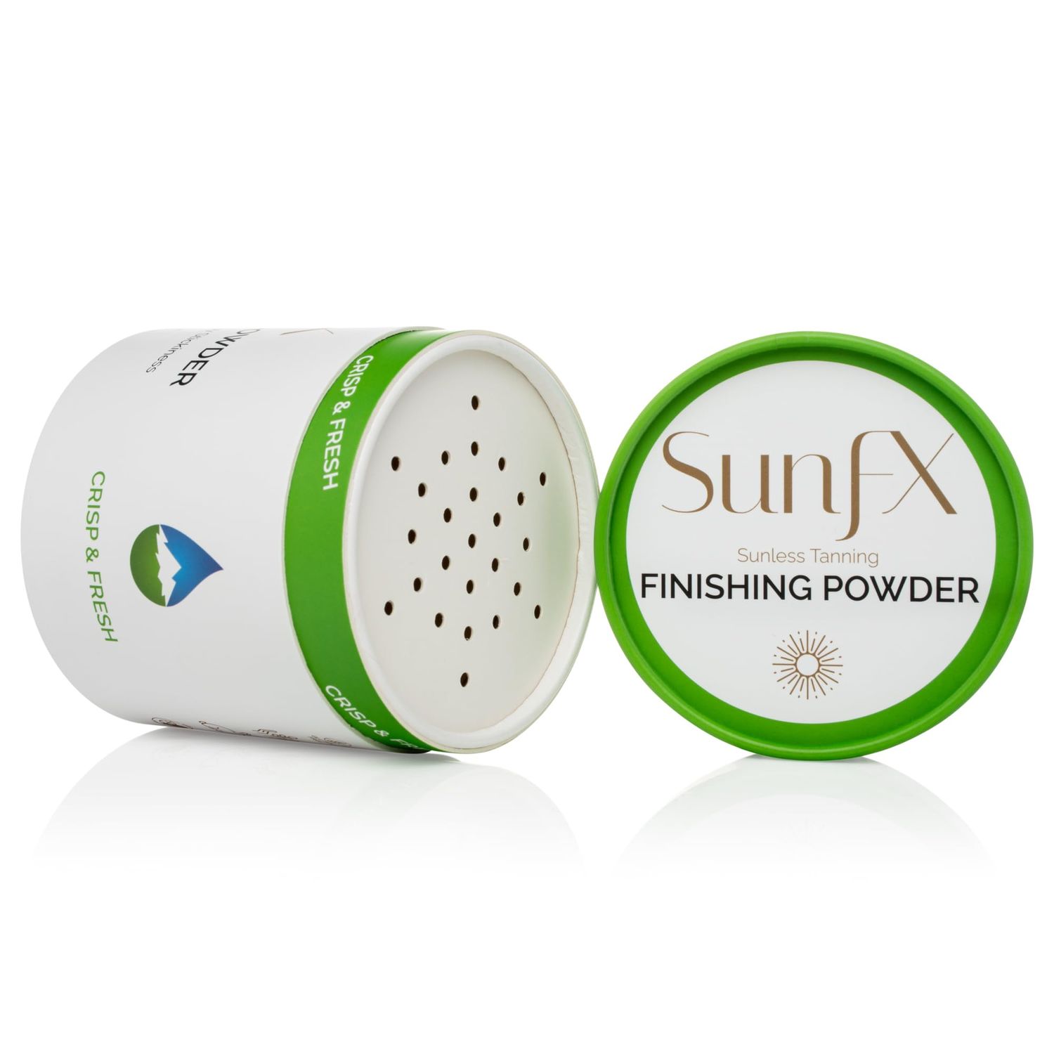 SunFX Post Spray Tan Translucent Finishing Powder | Talc Free | Sunless Tanning Setting Powder | Shimmer | Crisp &amp; Fresh, 4.00 Ounce (Pack of 1)
