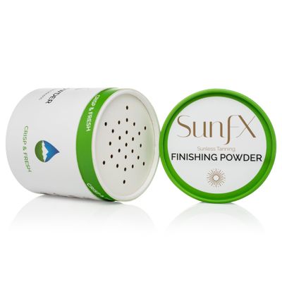 SunFX Post Spray Tan Translucent Finishing Powder | Talc Free | Sunless Tanning Setting Powder | Shimmer | Crisp &amp; Fresh, 4.00 Ounce (Pack of 1)