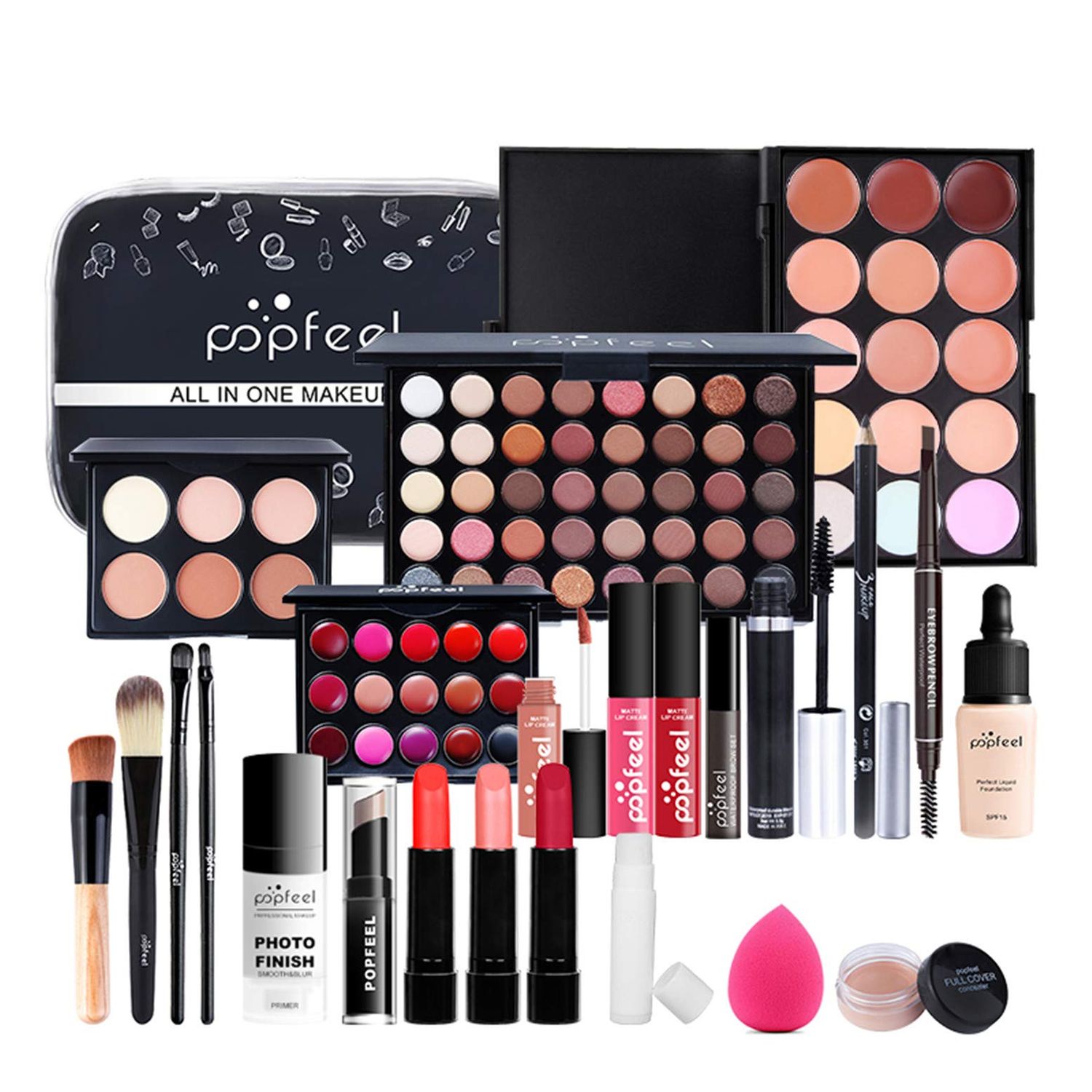 Joyeee All-in-One Makeup Gift Set Travel Makeup Kit Complete Starter Makeup Bundle Lipgloss Lipstick Concealer Blushes Powder Eyeshadow Palette Cosmetic Palette for Teen Girls &amp; Adults #2