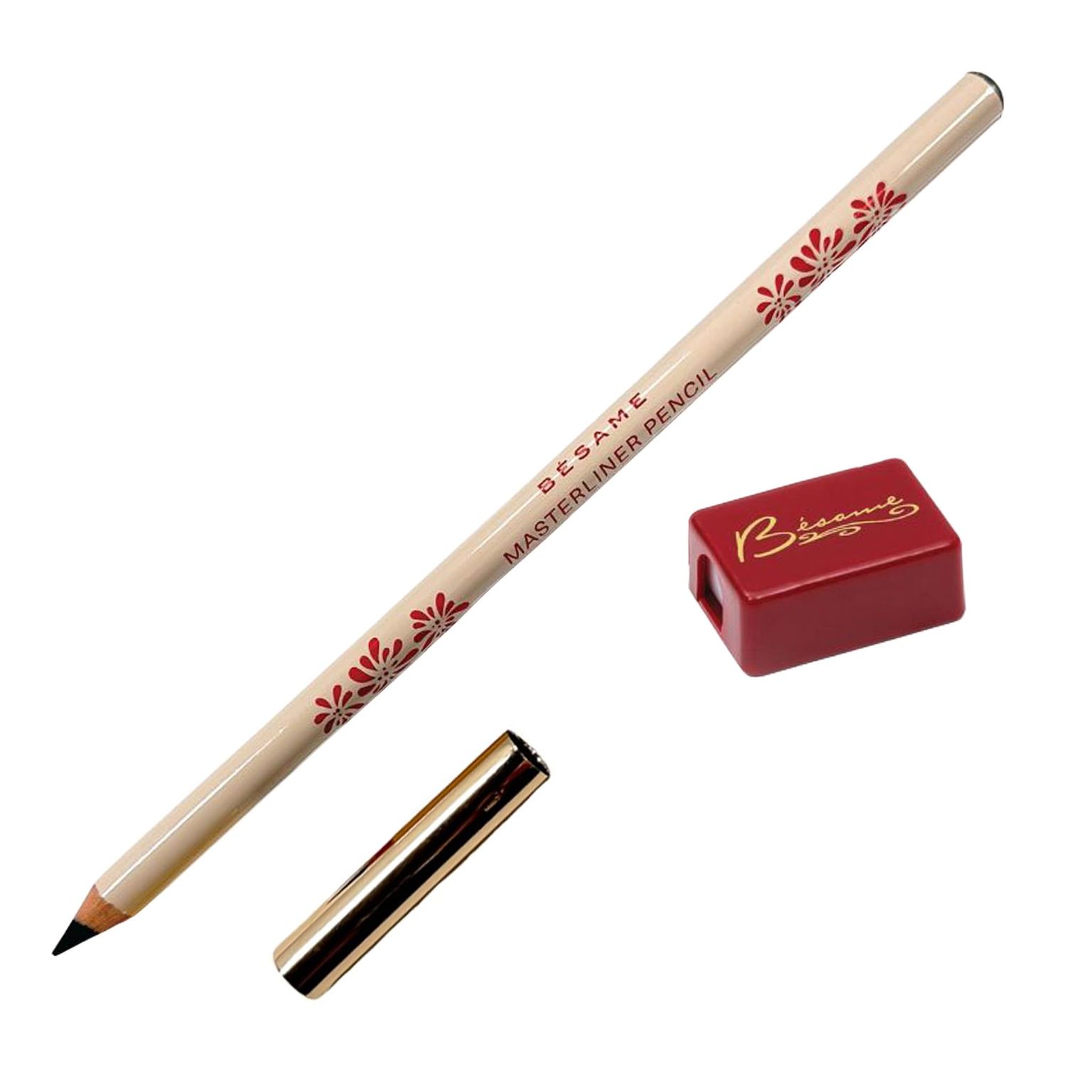 BESAME MasterLiner Pencil Black - Matte Black Eyeliner, Vintage-Inspired Gluten-Free Eye Liner Pencil for Bold, Precise Lines and Easy Application