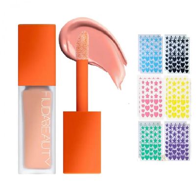 H.U.D.A BEAUTY #FAUXFILTER Under Eye Color Corrector Pink Pomelo (0.3 oz  9 mL)  Bonus Acne Patch (36 Pieces)