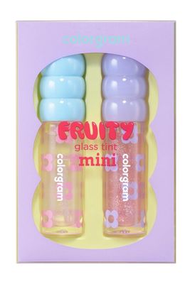 COLORGRAM FRUITY GLASS TINT MINI SET 01 DOUBLE GLOSS | Moisturizing &amp; Long Lasting Korean Lip Stain Tint | Stocking Stuffer, Gifts for Women and Teen Girls